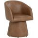 Ettara Copley Cognac Upholstered Swivel Dining Armchair