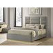 Ines Gray and Gold King Upholstered Panel Bed
