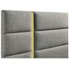 Ines Gray and Gold King Upholstered Panel Bed