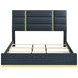Ines Navy and Gold King Upholstered Panel Bed