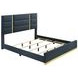 Ines Navy and Gold Upholstered Panel Bedroom Set