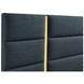 Ines Navy and Gold Queen Upholstered Panel Bed