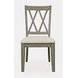 Telluride Driftwood Gray and Beige Upholstered 5 Piece Counter Height Dining Set