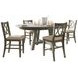 Telluride Driftwood Gray and Beige Upholstered 5 Piece Counter Height Dining Set