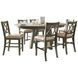Telluride Driftwood Gray and Beige Upholstered 7 Piece Counter Height Dining Set