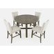 Telluride Driftwood Gray and White Upholstered 5 Piece Counter Height Dining Set