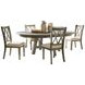 Telluride Driftwood Gray and Beige Upholstered 5 Piece Counter Height Dining Set
