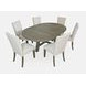 Telluride Driftwood Gray and White Upholstered 7 Piece Dining Set