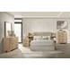 Arielle Light Oak and Light Tan Upholstered Bookcase Storage Panel Bedroom Set