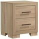 Arielle Light Oak and Light Tan Upholstered Bookcase Storage Panel Bedroom Set