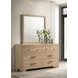 Arielle Light Oak 6 Drawer Dresser with Mirror