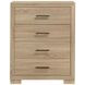Arielle Light Oak and Light Tan Upholstered Bookcase Storage Panel Bedroom Set