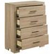Arielle Light Oak and Light Tan Upholstered Bookcase Storage Panel Bedroom Set