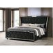 Lorient Black King Upholstered Panel Bed with LED