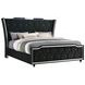 Lorient Black King Upholstered Panel Bed with LED