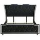 Lorient Black King Upholstered Panel Bed with LED