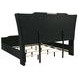 Lorient Black King Upholstered Panel Bed with LED