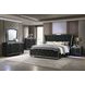Lorient Black King Upholstered Panel Bed with LED