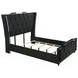 Lorient Black Queen Upholstered Panel Bed with LED