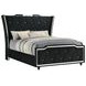 Lorient Black Queen Upholstered Panel Bed with LED