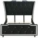Lorient Black Queen Upholstered Panel Bed with LED