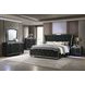 Lorient Black Queen Upholstered Panel Bed with LED
