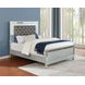 Gunnison Silver Metallic and Brown California King Upholstered Panel Bed with LED Light