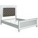 Gunnison Silver Metallic and Brown California King Upholstered Panel Bed with LED Light