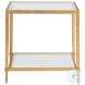 Metal Designs Gold Leaf Claret Rectangular End Table