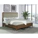 Maderia Walnut King Upholstered Panel Bed