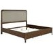 Maderia Walnut King Upholstered Panel Bed