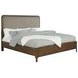 Maderia Walnut King Upholstered Panel Bed