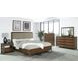 Maderia Walnut King Upholstered Panel Bed