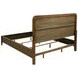 Maderia Walnut and Taupe California King Upholstered Panel Bed