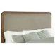 Maderia Walnut and Taupe California King Upholstered Panel Bed