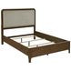 Maderia Walnut Queen Upholstered Panel Bed