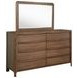 Maderia Walnut 8 Drawer Dresser With Mirror