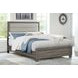 Wright Brown Oak King Upholstered Panel Bed