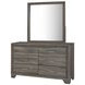 Wright Brown Oak 6 Drawer Dresser With Mirror