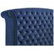 Melody Pacific Blue California King Upholstered Panel Bed with Nailhead Trim