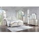 Evangeline Silver And Ivory Tufted King Upholstered Platform Bed