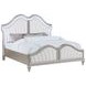 Evangeline Silver Oak and Ivory California King Upholstered Panel Bed with LED Light