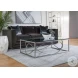 Signature Designs White And Gray Bone Bello Faceted Drum Table