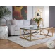 Signature Designs White And Gray Bone Bello Faceted Drum Table