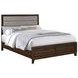 Welsley Walnut King Upholstered Panel Bed