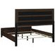 Welsley Walnut King Upholstered Panel Bed