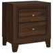 Welsley Walnut 2 Drawer Nightstand