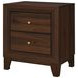 Welsley Walnut 2 Drawer Nightstand
