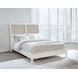 Bexhill White and Tan California King Upholstered Panel Bed