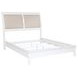Bexhill White and Tan California King Upholstered Panel Bed
